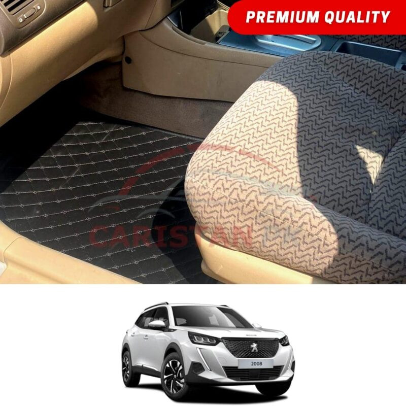 Peugeot 2008 Allure Flat Style 7D Floor Mats Black Peugeot 2008 Allure Flat Style 7D Floor Mats Black