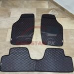 Suzuki Alto Flat Style 7D Floor Mats Black With Red Stitch 2000-08 1
