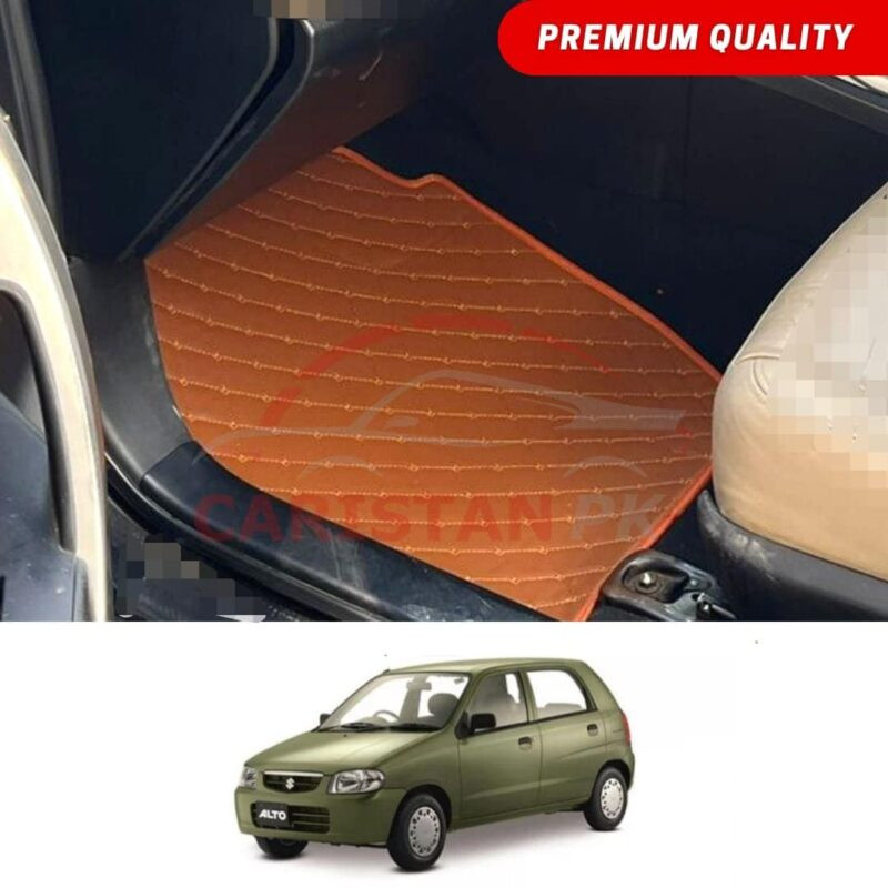 Suzuki Alto Flat Style 7D Floor Mats Royal Orange 2000-08 Model Suzuki Alto Flat Style 7D Floor Mats Royal Orange 2000-08 Model