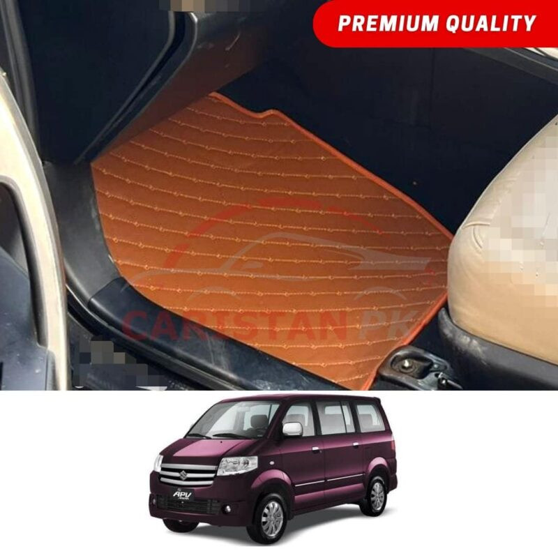Suzuki APV Flat Style 7D Floor Mats Royal Orange