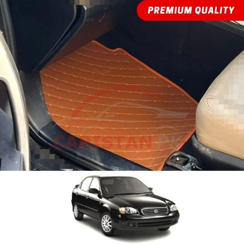 Suzuki Baleno Flat Style 7D Floor Mats Royal Orange