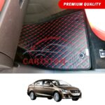 Suzuki Ciaz Flat Style 7D Floor Mats Black With Red Stitch