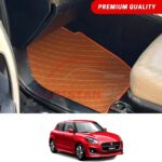 Suzuki Swift Flat Style 7D Floor Mats Royal Orange 2022 Model & Onwards