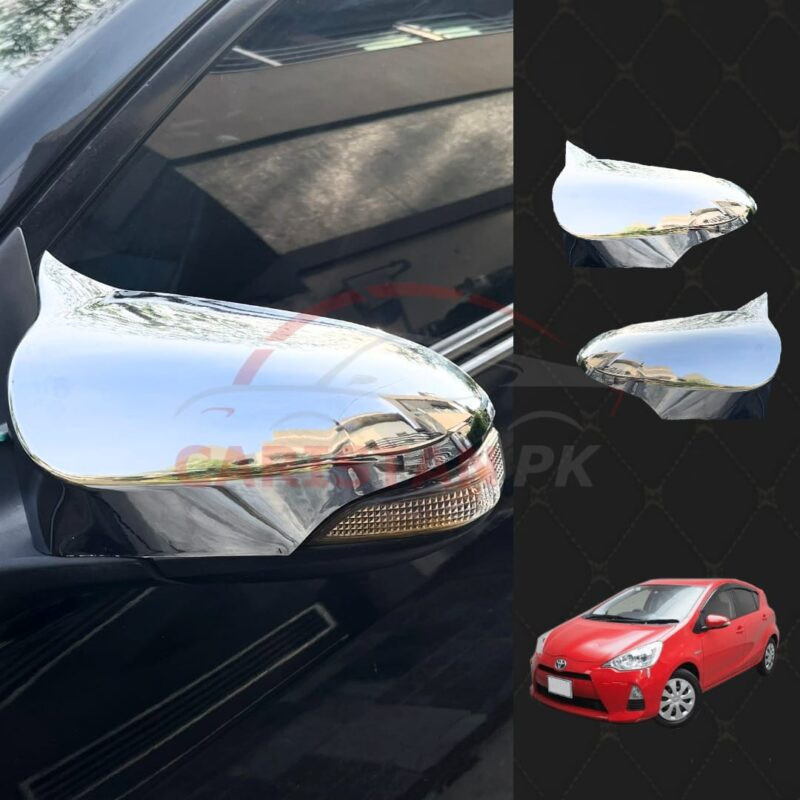 Toyota Aqua Batman Style Chrome Side Mirror Cover 2011-16 Toyota Aqua Batman Style Chrome Side Mirror Cover 2011-16