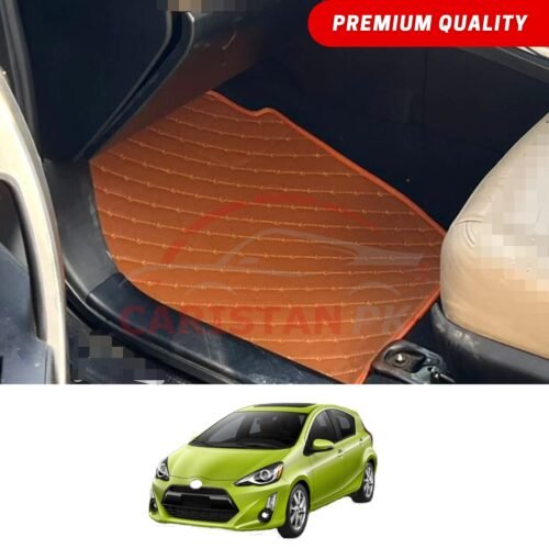 Toyota Aqua Flat Style 7D Floor Mats Royal Orange 2017-22