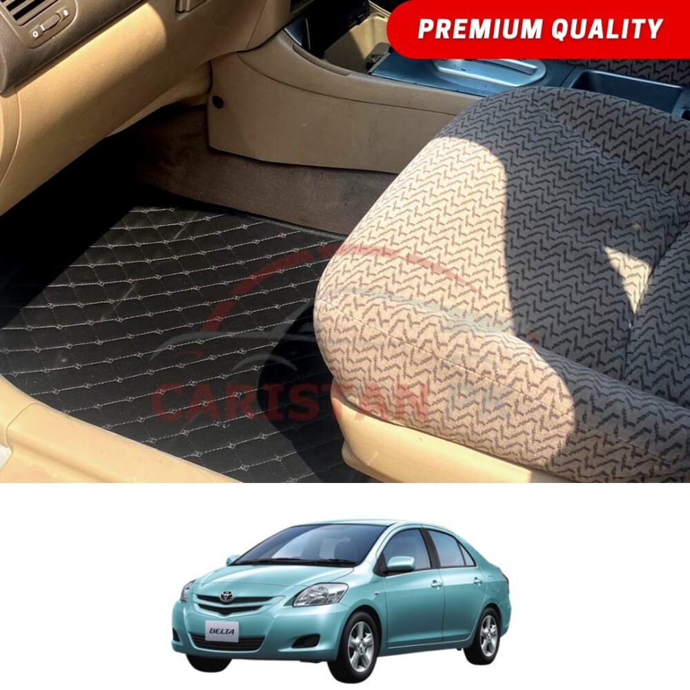 Toyota Belta Flat Style 7D Floor Mats Black 2006-15 Toyota Belta Flat Style 7D Floor Mats Black 2006-15