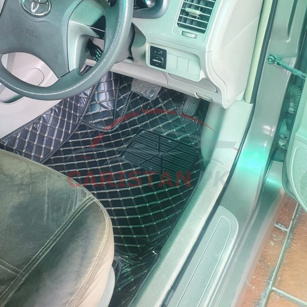Toyota Corolla Axio 7D Floor Mats Black With Beige Stitch 2006-12