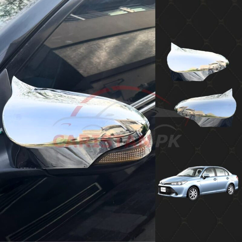 Toyota Corolla Axio Batman Style Chrome Side Mirror Cover 2014-25