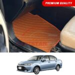 Toyota Corolla Axio Flat Style 7D Floor Mats Royal Orange 2014-25
