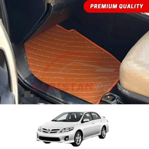 Toyota Corolla Flat Style 7D Floor Mats Royal Orange 2011-13