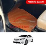 Toyota Corolla Flat Style 7D Floor Mats Royal Orange 2014-16