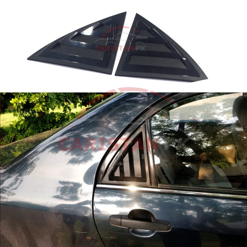 Toyota Corolla X Quarter Glass Evo Rack Louver Cover Vent Set 2002-05 Toyota Corolla X Quarter Glass Evo Rack Louver Cover Vent Set 2002-05
