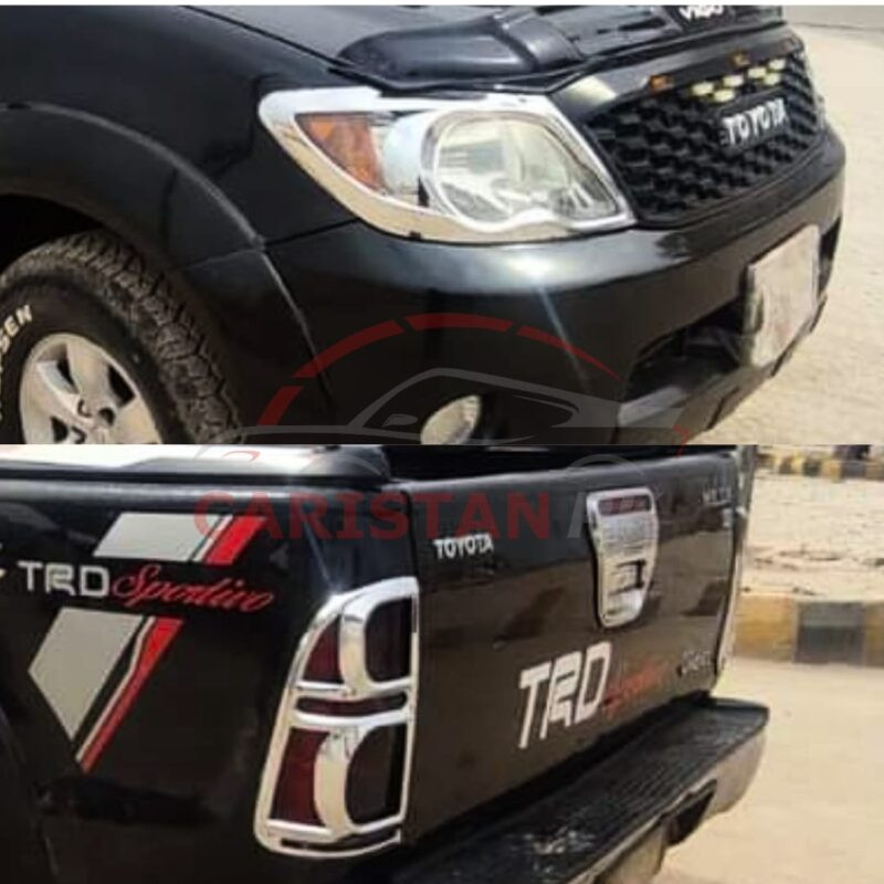 Toyota Hilux Vigo Thailand Headlight Backlight Chrome Cover Set Toyota Hilux Vigo Thailand Headlight Backlight Chrome Cover Set