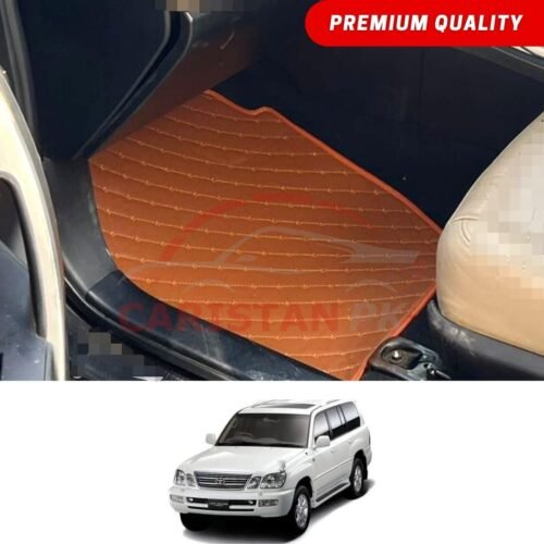 Toyota Land Cruiser Flat Style 7D Floor Mats Royal Orange 2003-2008