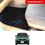 Toyota Passo Flat Style 7D Floor Mats Black With Beige Stitch 2017-23