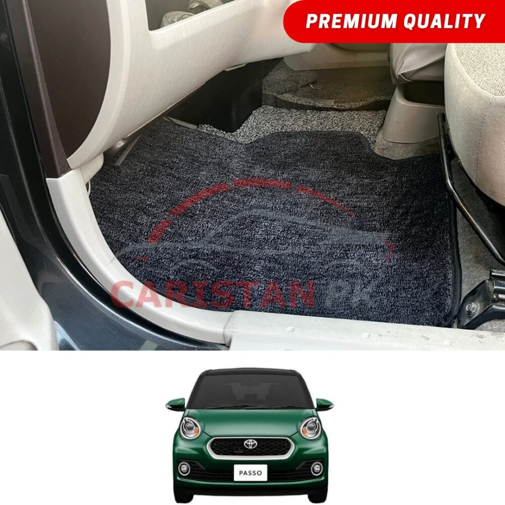 Toyota Passo Premium Carpet Floor Mats Black Grey 2017-23 Toyota Passo Premium Carpet Floor Mats Black Grey 2017-23
