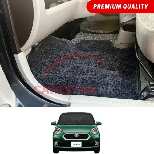 Toyota Passo Premium Carpet Floor Mats Black Grey 2017-23