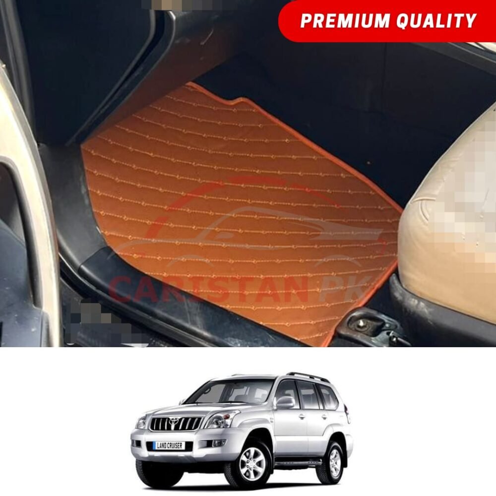 Toyota Prado Flat Style 7D Floor Mats Royal Orange 2003-09 Toyota Prado Flat Style 7D Floor Mats Royal Orange 2003-09