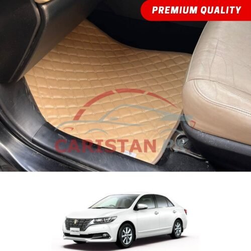 Toyota Premio Flat Style 7D Floor Mats Beige Stitch 2016-20