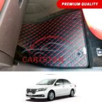 Toyota Premio Flat Style 7D Floor Mats Black With Red Stitch 2016-20