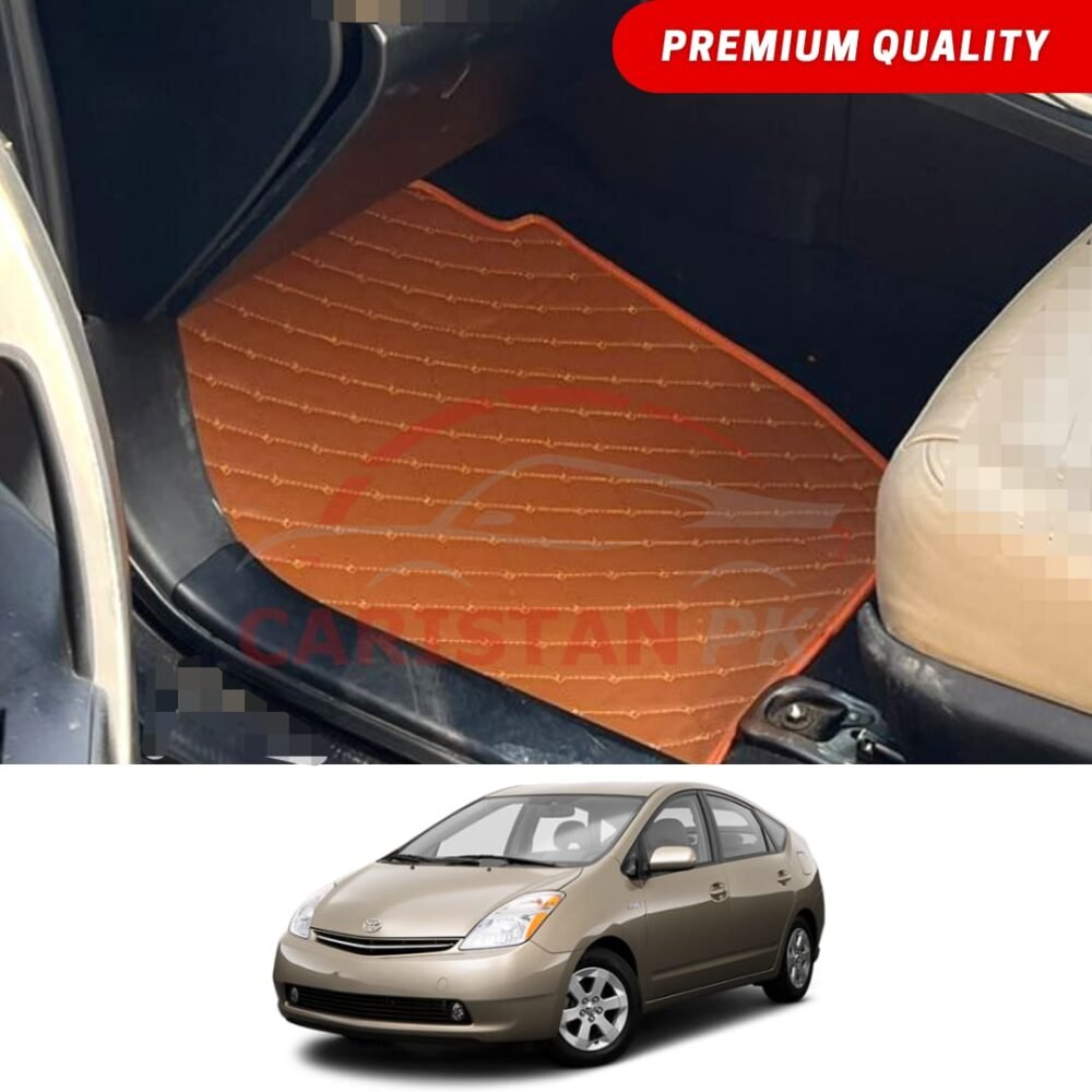 Toyota Prius Flat Style 7D Floor Mats Royal Orange 2005-09 Toyota Prius Flat Style 7D Floor Mats Royal Orange 2005-09