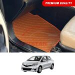 Toyota Vitz Flat Style 7D Floor Mats Royal Orange 2011-16