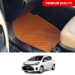 Toyota Vitz Flat Style 7D Floor Mats Royal Orange 2017-23