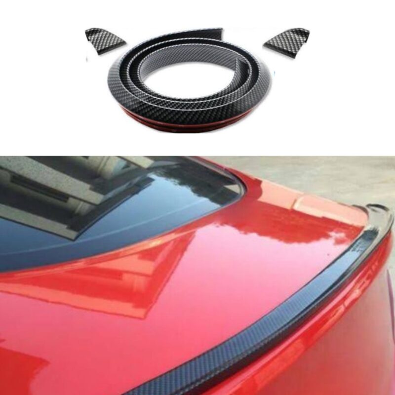 Universal Rear Carbon Fiber Trunk Spoiler Wing Lip With Tape Universal Rear Carbon Fiber Trunk Spoiler Wing Lip With Tape