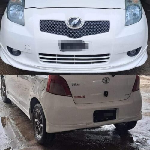 Unpainted Toyota Vitz Fiber Glass Body Kit A 2006-10 2 Pc