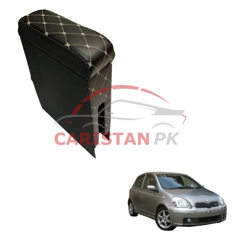 Toyota Vitz Custom Fit Armrest Black With Beige Stitch 2000-05