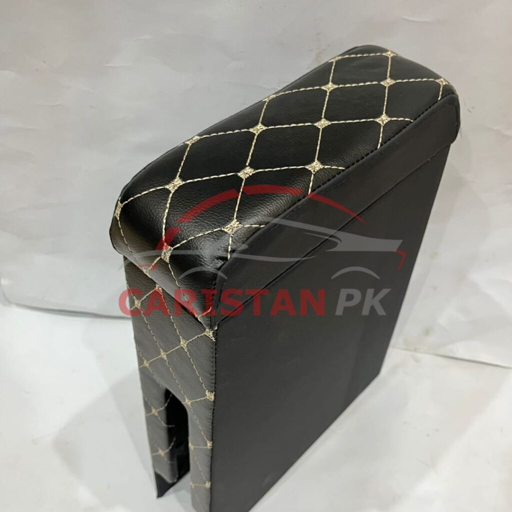 Custom Fit Armrest Black With Beige Stitch 1