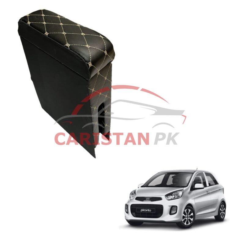 KIA Picanto Custom Fit Armrest Black With Beige Stitch