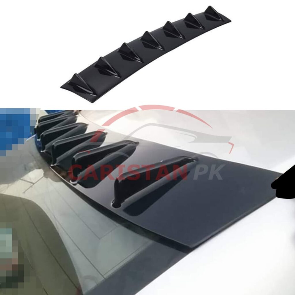 Universal Shark Fin Style ABS Plastic Roof Spoiler Glossy Black Universal Shark Fin Style ABS Plastic Roof Spoiler Glossy Black