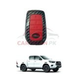 Toyota Hilux Revo Rocco Key Shell Key Case Carbon Fiber Red Button
