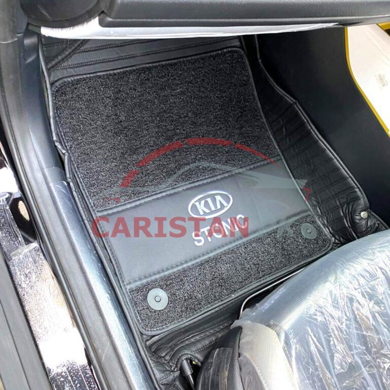 KIA Stonic Premium 9D Floor Mats Black With Black Grass