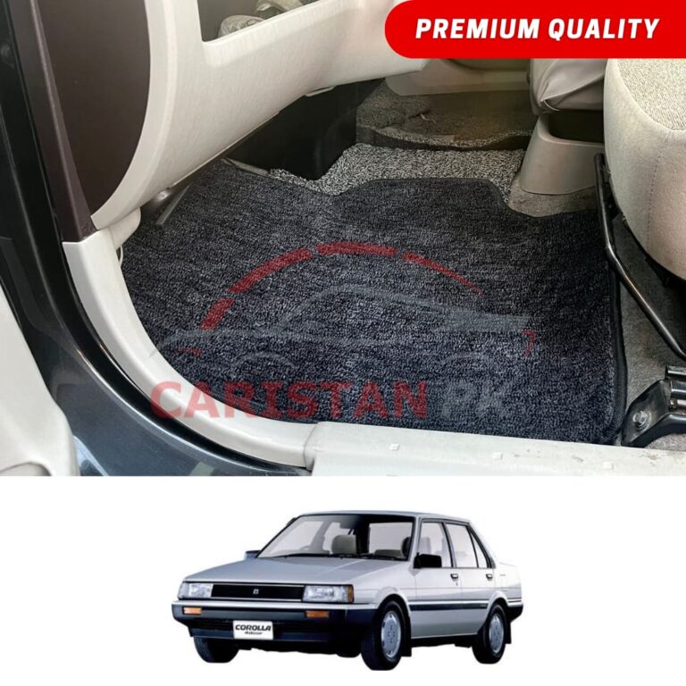Toyota Corolla Premium Carpet Floor Mats Black Grey 1984-86
