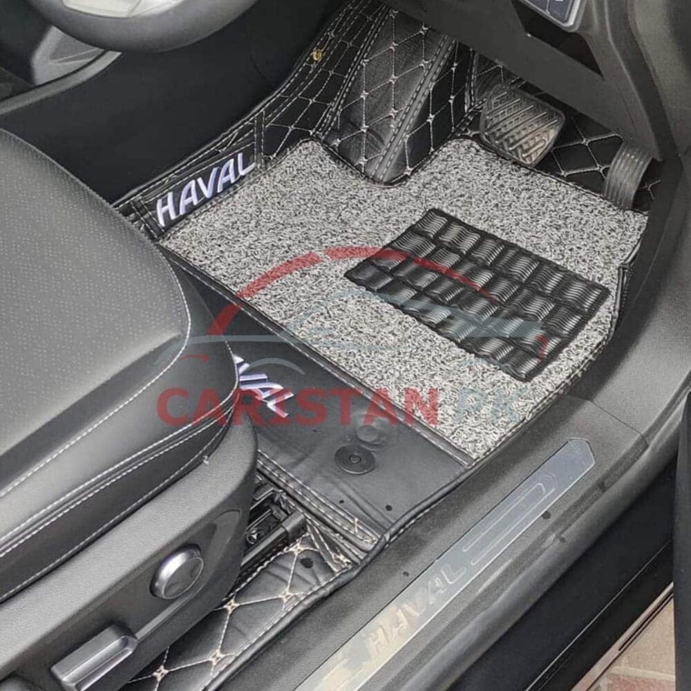 Haval H6 9D Floor Mats Black With Beige Stitch