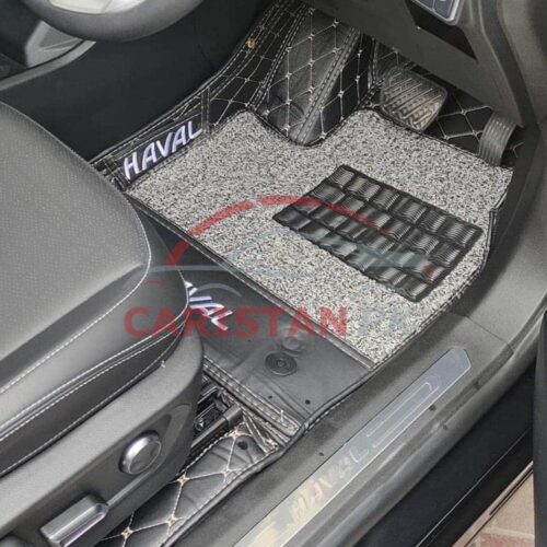 Haval H6 9D Floor Mats Black With Beige Stitch