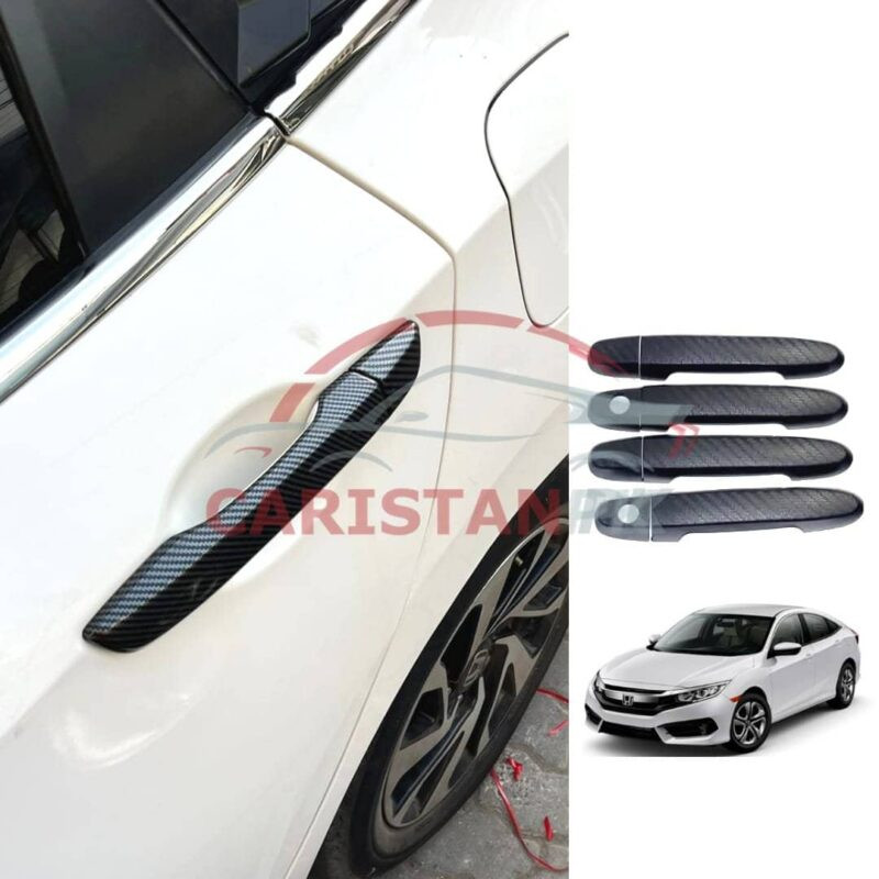 Honda Civic Carbon Fiber Handle Cover 2016-21 Honda Civic Carbon Fiber Handle Cover 2016-21