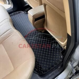 Honda Civic Reborn 7D Floor Mats Black With Beige Stitch 1