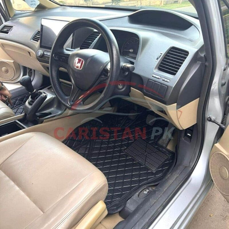 Honda Civic Reborn 7D Floor Mats Full Black 1