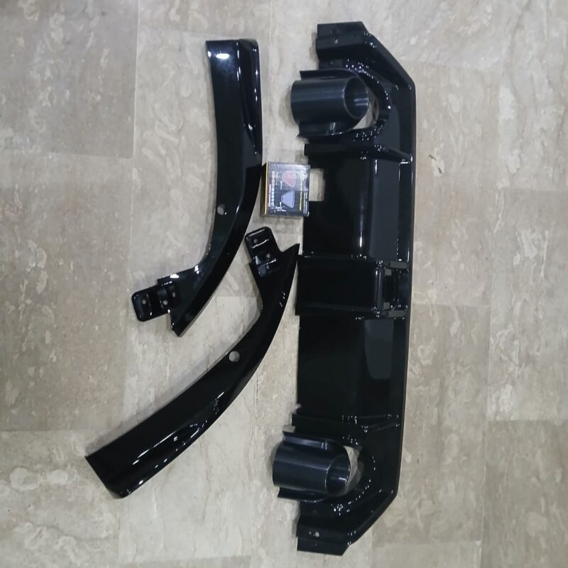 Honda Civic X Rear Bumper Diffuser With Square Light 2016-21 3