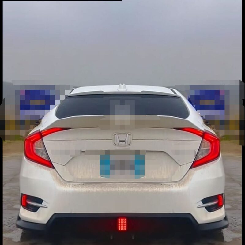Honda Civic X Rear Bumper Diffuser With Square Light 2016-21 Model 1