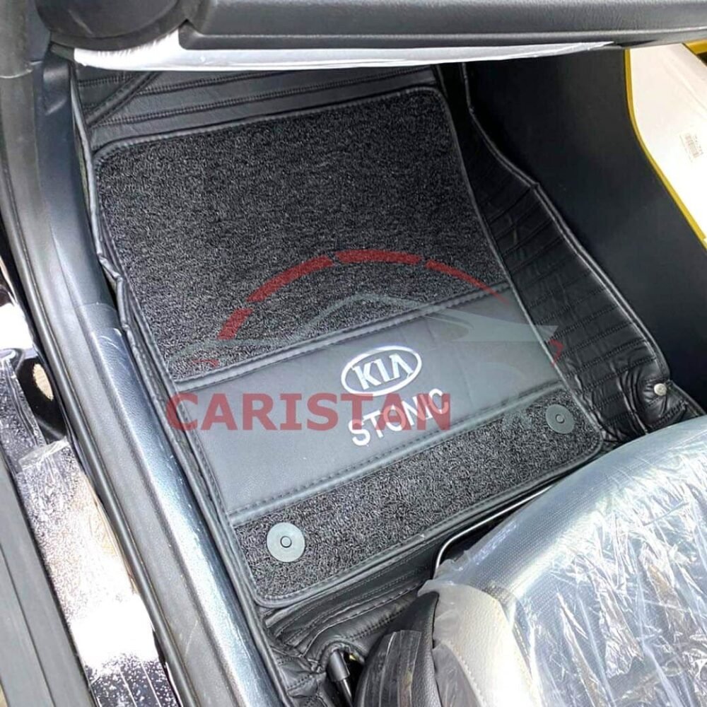 KIA Stonic Premium 9D Floor Mats Black With Black Grass KIA Stonic Premium 9D Floor Mats Black With Black Grass