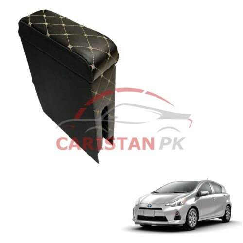 Toyota Aqua Custom Fit Armrest Black With Beige Stitch 2011-16