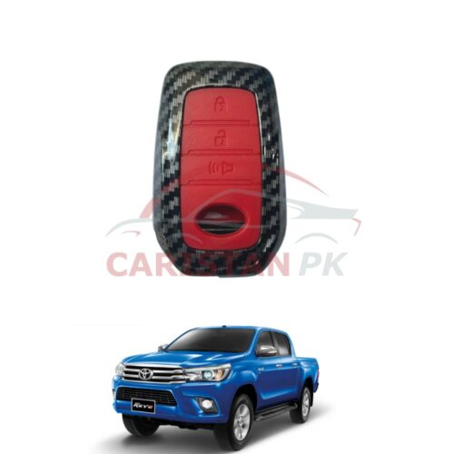 Toyota Hilux Revo Key Shell Key Case Carbon Fiber Red Button