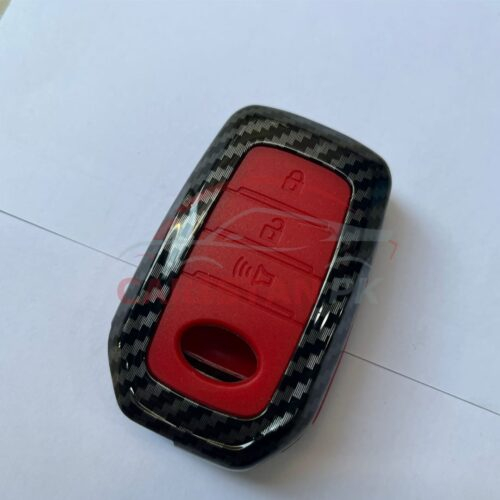 Toyota Hilux Revo / Revo Rocco / Fortuner Key Shell Key Case Carbon Fiber Red Button 2016-25