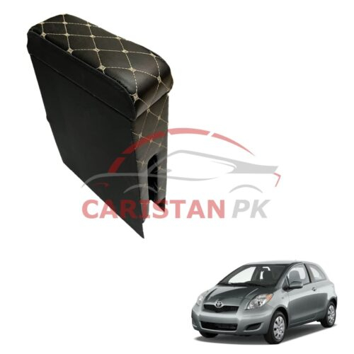 Toyota Vitz Custom Fit Armrest Black With Beige Stitch 2006-10