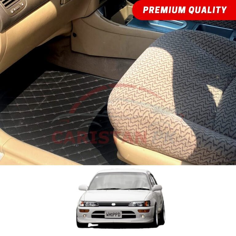 Toyota Corolla Indus Flat Style 7D Floor Mats Black