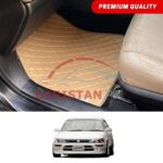 Toyota Corolla Indus Flat Style 7D Floor Mats Beige Stitch Toyota Corolla Indus Flat Style 7D Floor Mats Beige Stitch